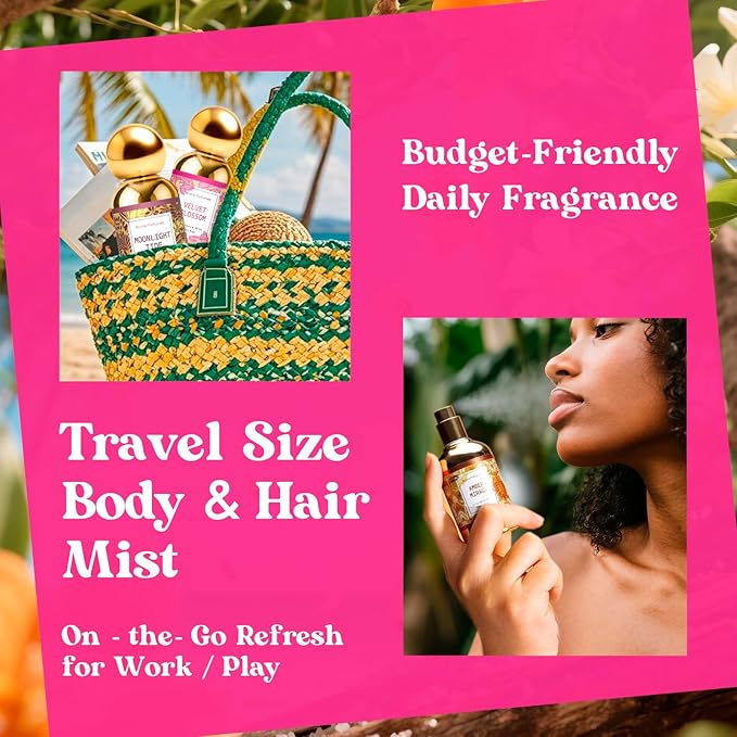 CLESH Body Spray for Women, Fragrance Mist, 3 Pack Travel Size Set, 60ml/2.1 fl oz, Velvet Blossom, Moonlight Tide, Amber Mirage