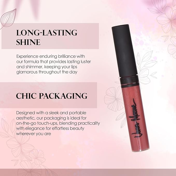Lip Gloss, Moisturizing Lip Color with Shimmer for Long Lasting Shine, Lightweight Lip Stain, Girls Non-Sticky Lip Gloss with Aloe Vera, W/Vitamin C, E (Autumn)