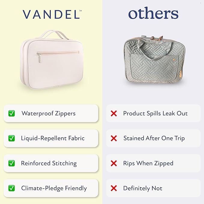 VANDEL Waterproof Hanging Toiletry Bag for Travelling, Hanging Makeup Bag, Cosmetic Travel Bags for Women Travel Toiletry Bags, Makeup Case Toiletries Organizer Hygiene Bathroom Shower Caddy