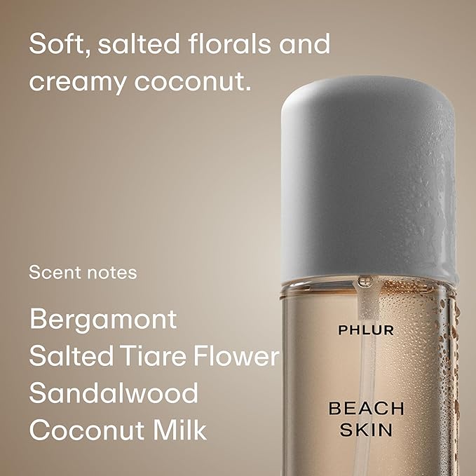 PHLUR Paradise Skin Set - Travel Size Body Mist Gift Set - Peach Skin, Vanilla Skin, & Beach Skin - Travel Size Hair and Body Fragrance Mist Trio (3 x 3 fl oz)