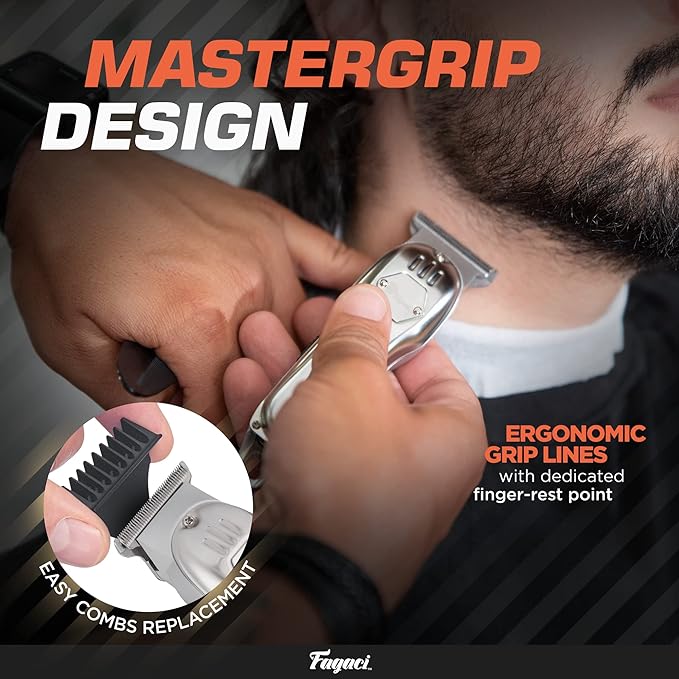 Fagaci Men's Professional Hair Trimmer, Powerful Battery, Sharp Blades, High-Speed Motor, Cold Steel for Comfortable Cuts