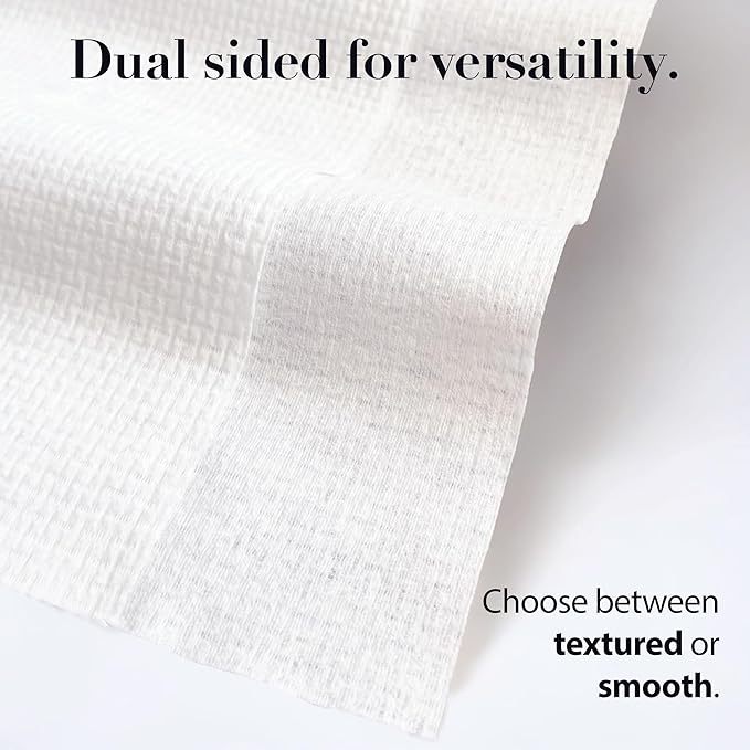 Cotton Towels | Disposable Face and Makeup Wipes | Natural, Biodegradable | Plant Based Facial Towelettes | Ideal for Sensitive Acne Prone Skin, Travel, Baby Care, 50 Ct, 1 Pk