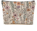 Secret Santa Gifts Vintage Wildflowers Makeup Bag Floral Garden Flower Cosmetic Bag Friend Friendship Gifts for Women Girls Sister Coworker Botanical Zipper Pouch Christmas Thanksgiving Birthday Gift