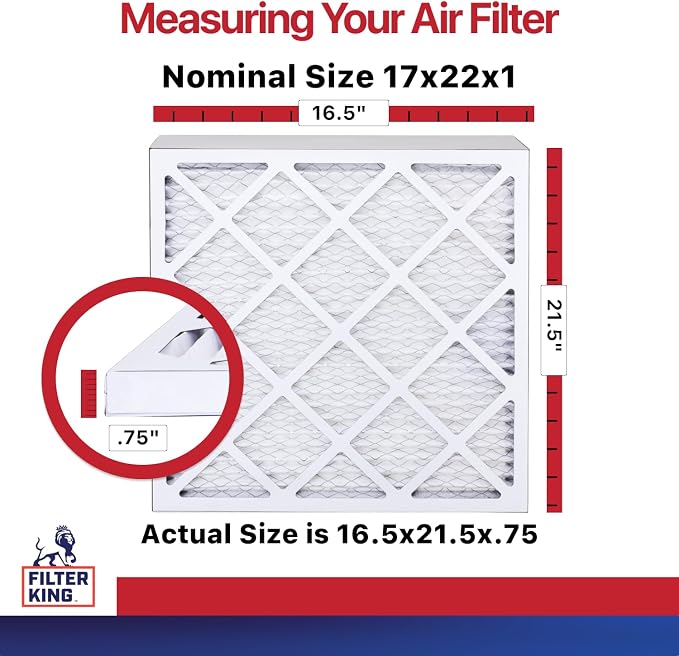 Filter King 17x22x1 Air Filter | 6-PACK | MERV 11 HVAC Pleated A/C Furnace - Image 2
