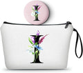 SEAMOON Bride to be Birthday Womens Unique Initial Monogram Gifts for Women Mom Personalized Travel Makeup Cosmetic Bag with Mirror Valentines Mothers Day Christmas Graduation I