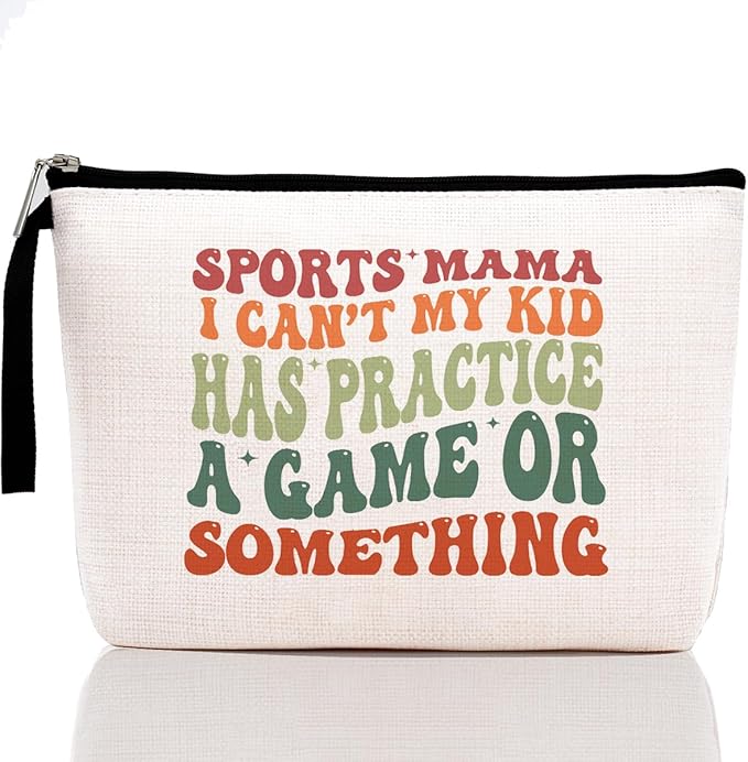 Sports Mama Makeup Bag for Mom Gifts Funny Mama Mother Gifts for Women Sports Lovers Coach Players Momma Mommy Mom Mommy Mummy Cosmetic Bag Zipper Pouch Bag Travel Bag for Mothers Day Birthday