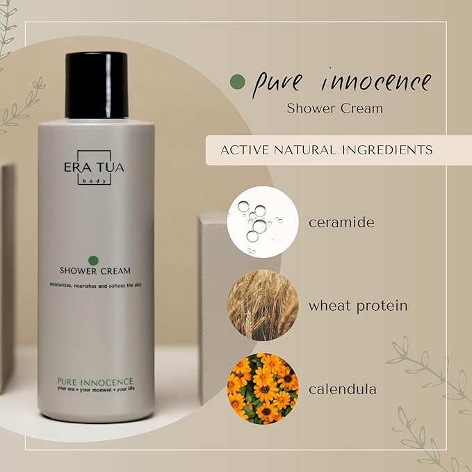 Pure Innocence Shower Cream | Exquisitely Dutch Made & Formulated Softening Body Wash for All Skin Types | Floral Scent of White Jasmine, Roses & Ylang-Ylang 200 ML