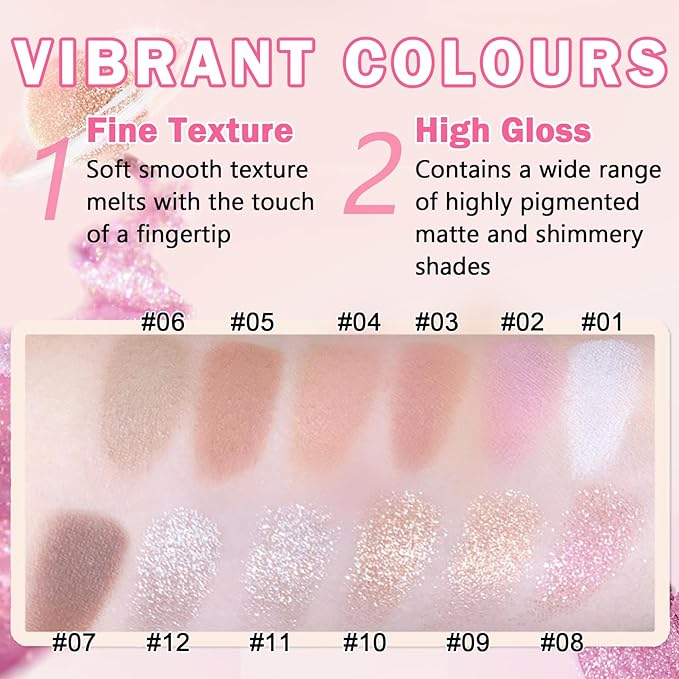 Glitter Champagne Pearl and Metallic Silver Single Eyeshadow,Ultra Fine Shimmer Eyeshadow Lightweight Sparkling Blendable Formula,Daily Multiuse Glossy Eyes Makeup (10 Cowboy + 12 Cold Brew)