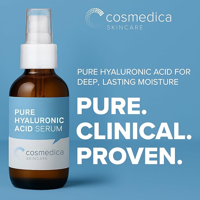 Cosmedica Hyaluronic Acid Serum for Skin – 4 Fl. Oz Hydrating Facial Moisturizer with Anti-Aging Skin Care Properties. Beauty and Skin Care