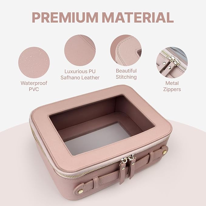 Clear Makeup Bag with Mini Cosmetic Bags,Travel Toiletry Bag for Women,Portable Cosmetic Bag Case, Transparent Waterproof Cosmetic Organizer Storage Bag for Women Men