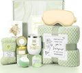 Happy Birthday Gifts for Women Mom Her Friend Sister Wife Grandma, Self Care Gifts Get Well Gifts Unique Relaxing Spa Gift Basket Set, Christmas Gifts for Women Mom Grandma (Sage Green)