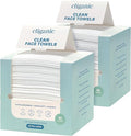 Cliganic Clean Face Towels XL, Multi-Pack (100 Count), Disposable, Ultra-Absorbent, Hypoallergenic & Soft - Makeup Remover Dry Wipes, Pamper Your Face, Hygienic Towelettes, for All Skin Types