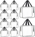 10 Pack Large Clear Makeup Cosmetic Organizer Bag with Handle PVC Plastic Toiletry Pouches with Zipper Transparent Makeup Bag, Plastic Tote Bags for Beach, Traveling
