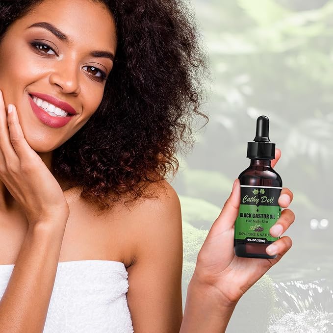 Jamaican Black Castor Oil Organic Cold Pressed Castor Oil For Hair 100% Pure Natural Castor Oil For Eyelashes Eyebrows (4 oz)