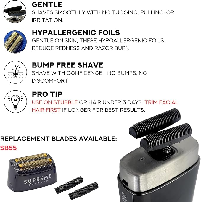 Supreme Trimmer 2-in-1 Crunch Lite Foil Shaver & T-Shaper Trimmer Set | ST5200 Beard Trimmer STF600 Electric Razor | Travel or at Home Hair Cutting Kit | Gold