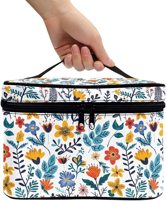 JoyLamoria Makeup Bag Pouch Cosmetic Bag Toiletry Bag Desk Cosmetics Pouch Storage Decor, Flower Blossoms
