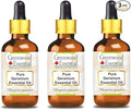 Greenwood Essential Pure Geranium Essential Oil (Pelargonium graveolens) with Glass Dropper Steam Distilled (Pack of Three) 100ml X 3 (10.1oz)
