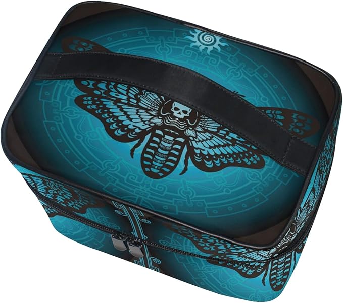 Makeup Bag, Skull Butterfly Travel Makeup Organizer Bag Cosmetic Cases Toiletry Bags for Girl Women Ladies