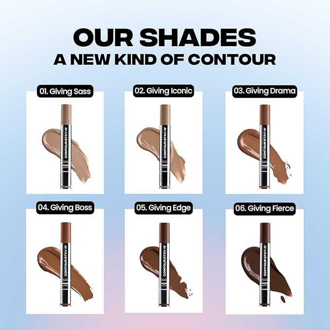 Sacheu Liquid Contour STAY-N Long Wear Bronzer Cream Contour Makeup — Long Lasting, Blendable, & Lightweight Formula — Vegan & Cruelty-free, Giving Sass