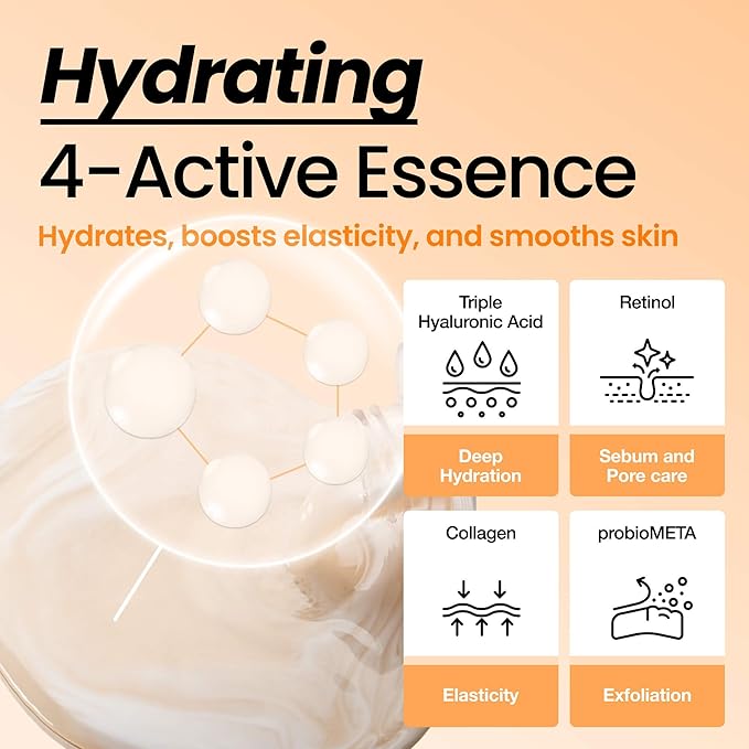 Skin Texture Booster 214% Essence – Deep Hydration, Glass Skin, Triple Hyaluronic Acid, Collagen & Retinol, Lightweight & Non-Sticky, Visibly Plumping Effect, Korean Skincare, 5.07 fl oz
