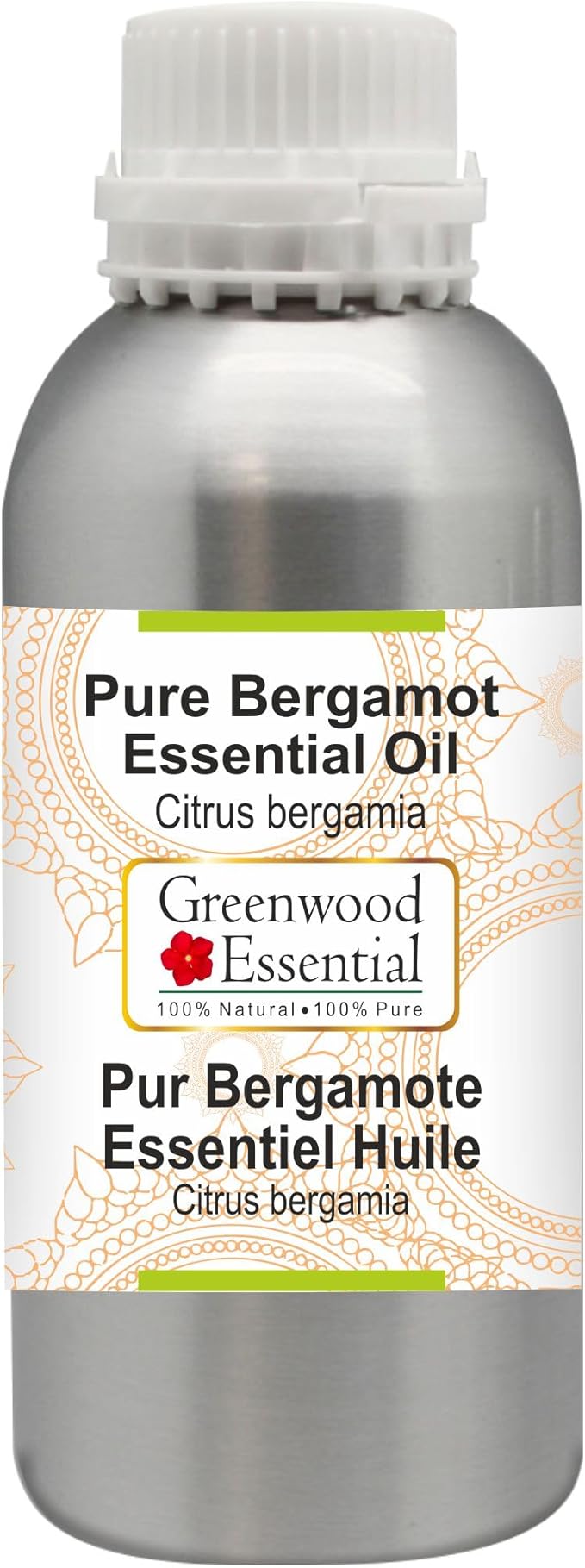 Greenwood Essential Pure Bergamot Essential Oil (Citrus bergamia) Steam Distilled 1250ml (42 oz)