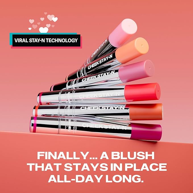 Sacheu Cheek STAY-N Liquid Blush for Cheeks — High Pigment, Buildable, Lightweight Cream Blush for Dewy & Radiant Flushed Cheeks — Long-lasting & Cruelty Free, Flirt Mode Duo
