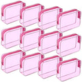 Weewooday 12 Pieces Clear Makeup Bags Cosmetic Storage Bags PVC Zipper Pouches Travel Waterproof Makeup Plastic Case for Women Organizing Toiletries Traveling Bathroom(Medium,Hot Pink)