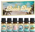 SALUBRITO Beach Fragrance Oils Set, Summer Essential Oils for Diffuser, Candle, Soap Making, Beachy Breeze, Sea Salt, Pink Island, Ocean Air, Island Time, Mint Mojito Scented Oil