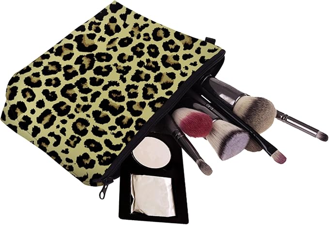 Cute Travel Makeup Bag Cosmetic Bag Small Pouch Gift for Women (Leopard Print)