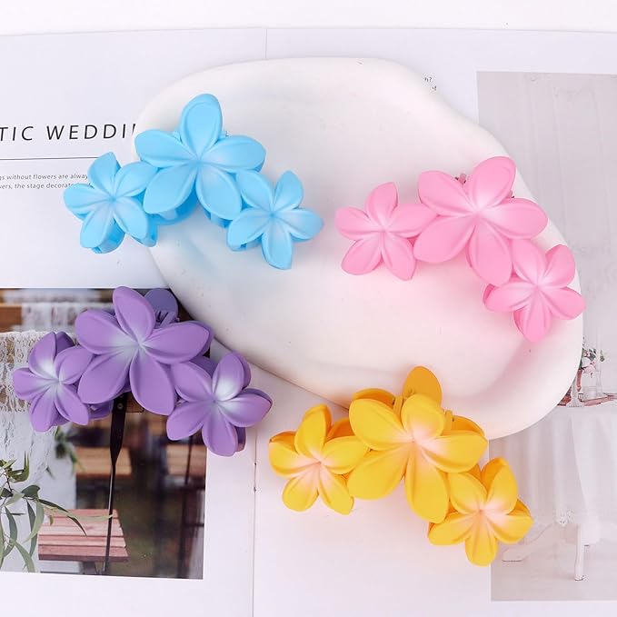 Ondder 4 Pcs Matte Large Claw Clips for Women & Girls - Non-Slip Strong Hold for Thick Hair, 4.5 Inch Big Jaw Clips