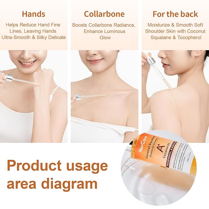 Skin Care Essential oil Coconut & SqualaneDual-Essence Oil Skincare Tech 2026 | 80ml Soothes,Brightens, and repairs your skin barrier. Formulated for allskin types
