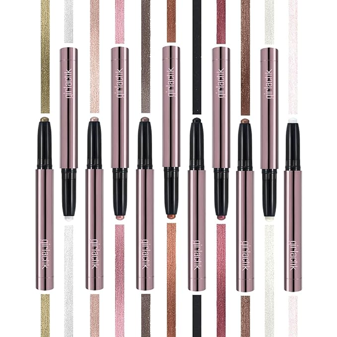 Girlactik Creamy Eyeshadow Stick- Long Lasting and Water-Resistant, Shimmering and Matte Colors Eye Shadow Stick Makeup, Built-in sharpener - 2 g / .07 oz (Satini)