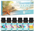 Beach Fragrance Oils Set, Essential Oil Gift Set for Diffuser, Summer Scent Diffuser Oil, Diffuser Scents Oil for Home-Ocean Spray, Pink Sands, Salty Sea, Pina Colada, Island Life, Sunshine