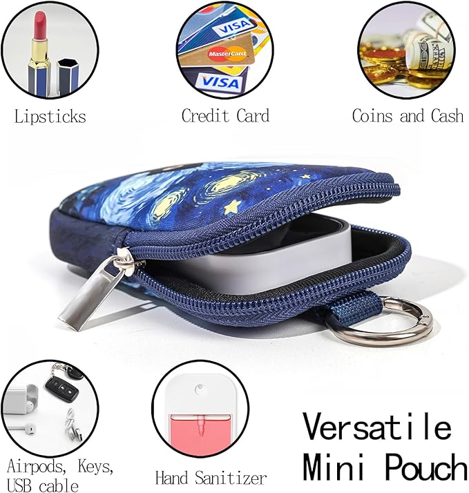COOKOOKY 2 Pack Hand Sanitizer Spray Case Compatible with Touchland, Hand Sanitizer Holder, Mini Zippered Pouch, Small Makeup Bag for Women Friends Girls Gifts Idea