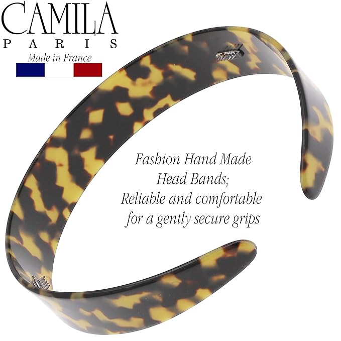 Camila Paris CP3879 French Headband for Women, Handmade Tokyo, Strong Hold Grip Women's Hair Band, Ligth and Very Flexible, No Slip and Durable Styling Girls Hair Accessories, Made in France