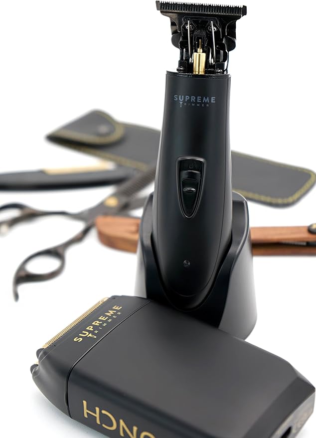 Supreme Trimmer 2-in-1 T-Shaper Trimmer & Crunch Foil Shaver | STF602 Electric Razor & ST5206 DLC Beard Trimmer Barber Haircut Kit | Black