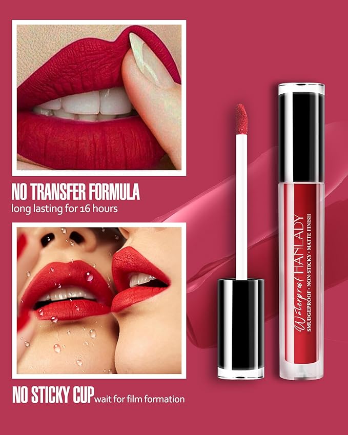 Black Lipstick Matte Liquid Lipstick Long Lasting for Women Smudgeproof Lipsticks Color Stay Dark Black Lipsticks Vegan Cruelty-Free Lip Gloss (911 Black Rose)