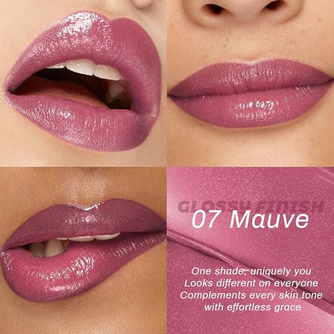 Kaely Mauve Honey Lipstick Tinted Lip Balm, Hydrating Shine Lipstick for Women Dry Lips, Moisturizing Nourishing Glossy Lip Gloss Stain Makeup, Sheer Lightweight, Vegan & Cruelty-Free, 07