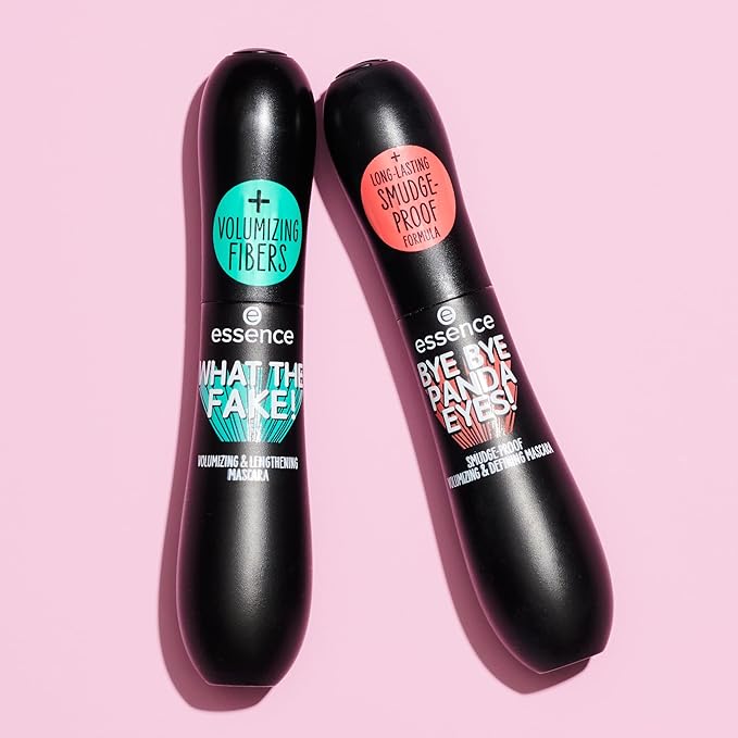 essence | What the Fake! Volumizing & Lengthening Fiber Mascara | Paraben Free | Cruelty Free (Pack of 2)