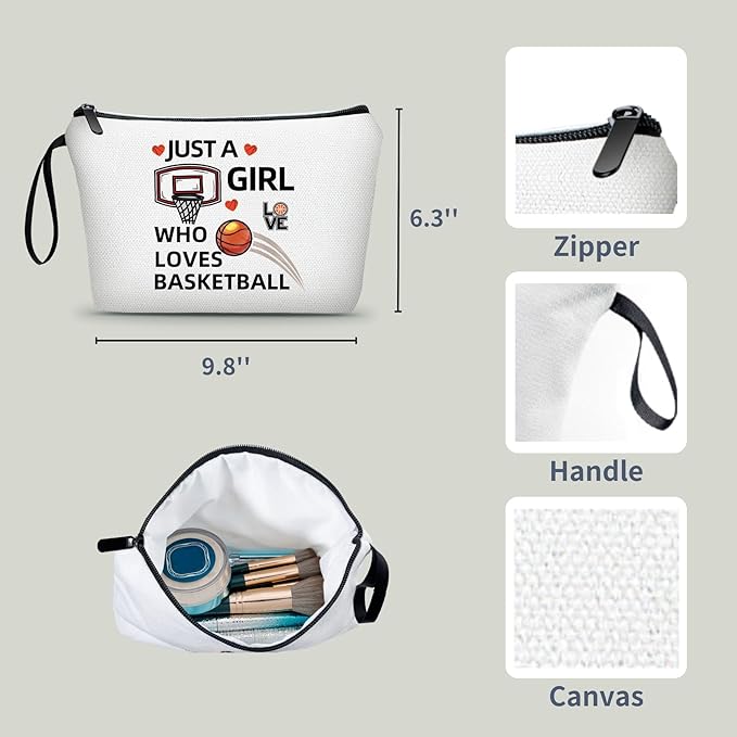 Girls Basketball Bag - Make Up Bag for Teens, Basketball Gifts for Women