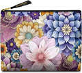 Cute Makeup Bag for Purse Waterproof Cosmetic Bags for Women Funny Smooth Zipper Travel Toiletry Pouch 10X8 Inches-Purple Boho Floral Makeup pouch