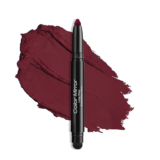 Longwear Cream Eye Shadow Sticks(71 Cranberry Matte),Smudge-Proof, Waterproof Eyeshadow,Silky Formula Glitter With Makeup Brush,Red Eyeshadow Stick