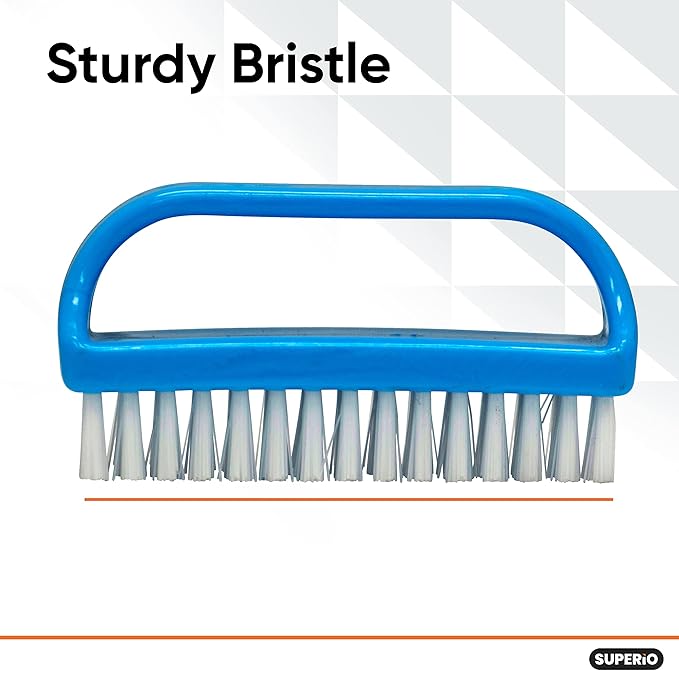 Superio Nail Scrubber Brush - All-Purpose Stiff Cleaning Brush for Fingernails, Toe, Foot & Hands - 24 Pack