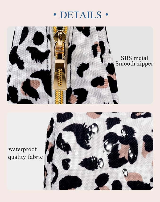 Aosbos Small Makeup Pouch Travel Size Makeup Bag Cosmetic Travel Bag for Women Cosmetic Pouch Cosmetic Bags Case Make Up Bag for Purse Leopard Print