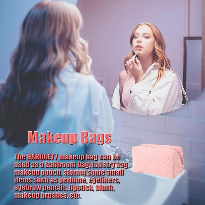 Makeup Bag Small Cosmetic Bags for Purse Women Girls Y2k Checkered Simple Make Up Pouch