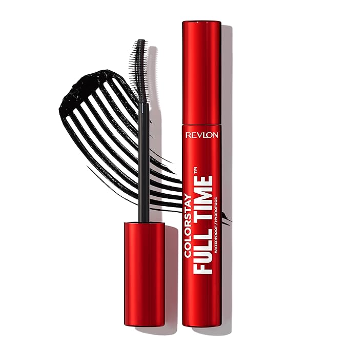Revlon ColorStay Full Time Volumizing Mascara, 24 Hour Wear, Smudge-Proof, Non-Clumping, Flake-Free, Stocking Stuffer for Her, 411 Blackest Black, Waterproof