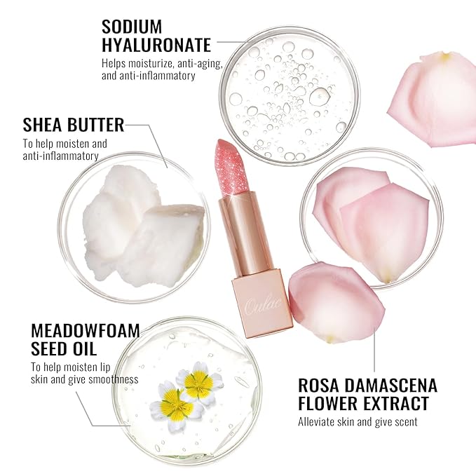 Oulac Infinity Moisture Shine Lipstick - High Shine Shimmery Finish, Super Creamy Texture, Medium to High Coverage - Gluten Free, D08 Pop Stars