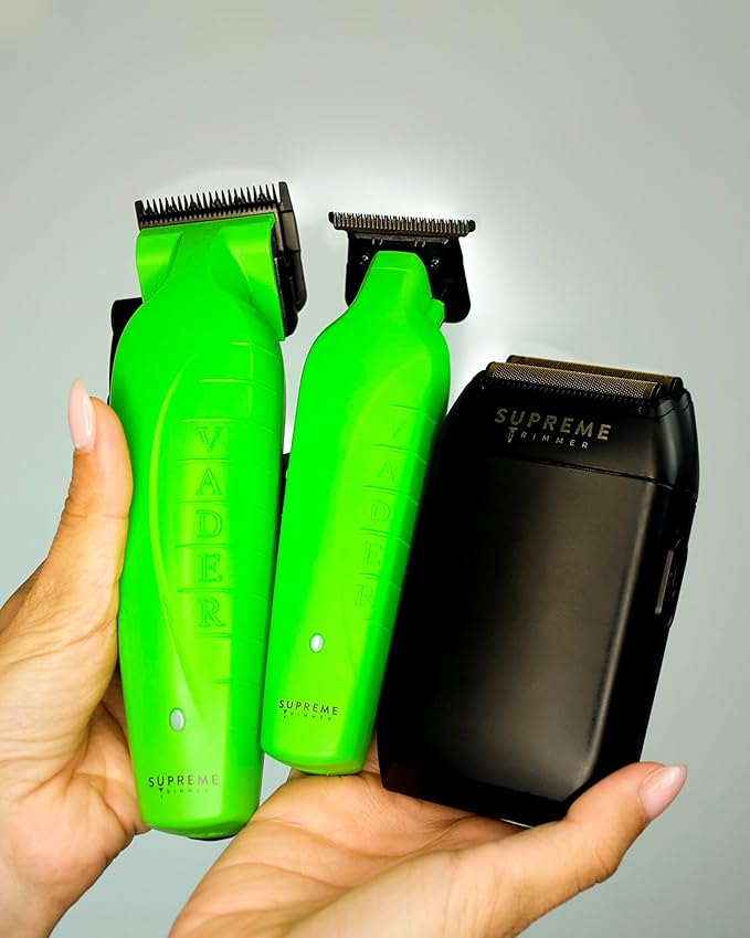 Supreme Trimmer 3-in-1 Barber Kit | Vader Clipper, Vader Trimmer & Crunch Foil Shaver | Men's Professional Beard Trimmer, Brushless Motor Clippers & Waterproof IPX6 Shaver | Acid