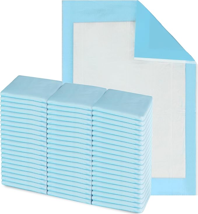 HALYARD Disposable Standard Underpads Incontinence Bed Pads 17”x24” Lt. Blue-Comfortable Chucks Pads Disposable for Adults-Soft Bed Pads for Elderly/Adult Patient 48821 (Pack of 50)