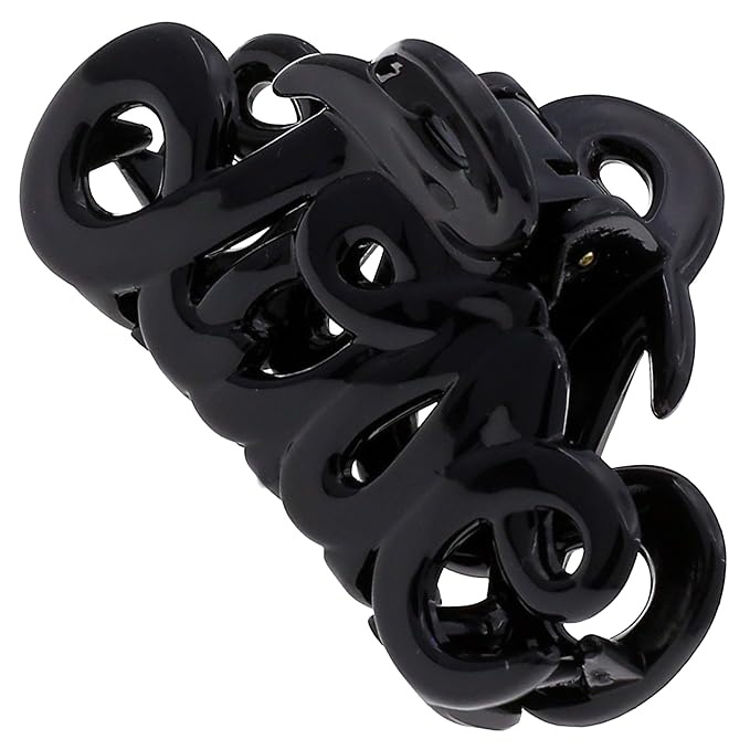 Camila Paris CP3025 French Hair Clip for Women, 2 inch Girls Hair Claw Clips Jaw Black Fashion Durable and Styling Hair Accessories for Women, Strong Hold No Slip Grip, Made in France